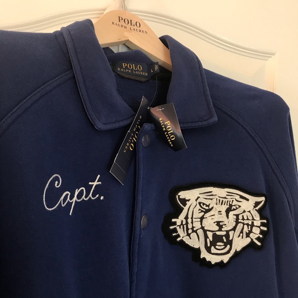 NWT RL navy blue cardigan with embellishments - Picture 6 of 6